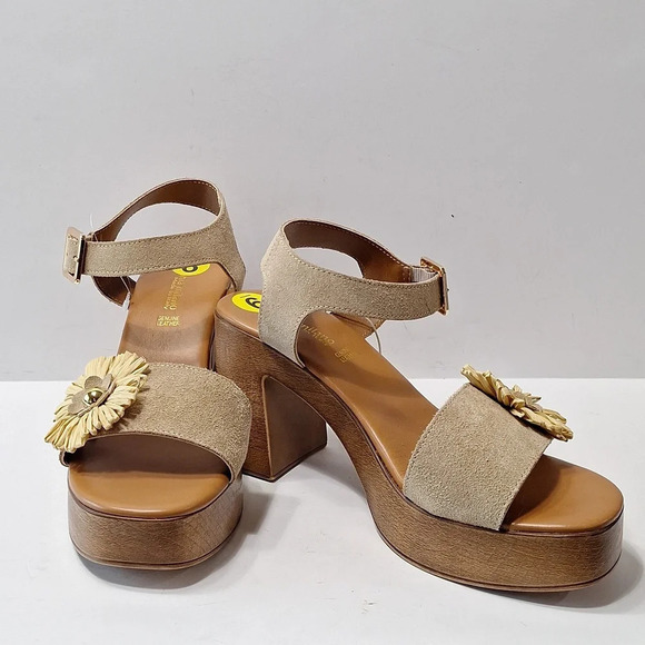 Sophia Milano NEW Made In Italy Bohemian Coquette Platform Chunky Y2K Heels Sz.9 - Picture 2 of 12